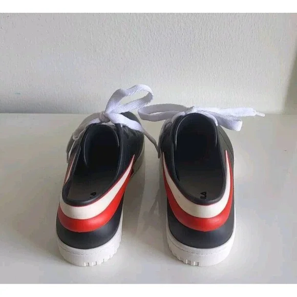 Melissa X Fila Women's Ruber Black Lace-up Jelly Red Stripe Sneakers Size 7 - Picture 10 of 13